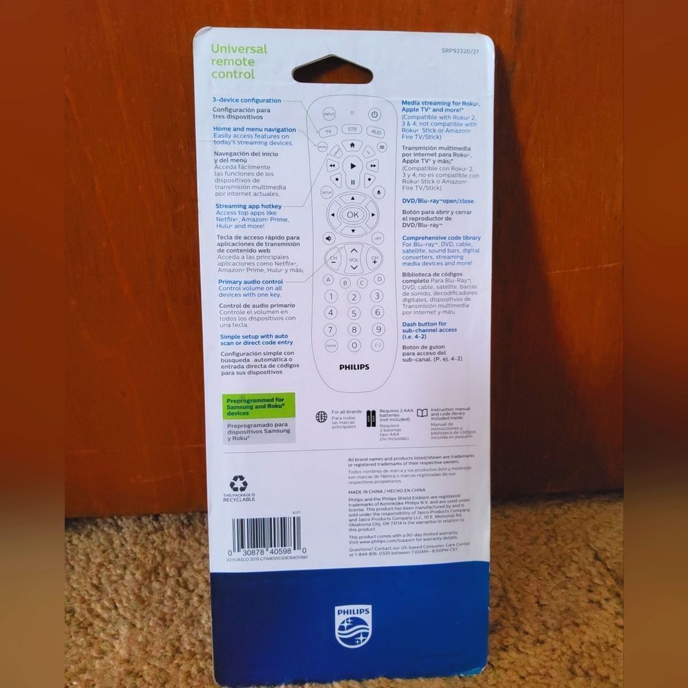 🔥Phillips 3 device Universal Remote Control (black) SPR1103🔥 - Picture 2 of 2